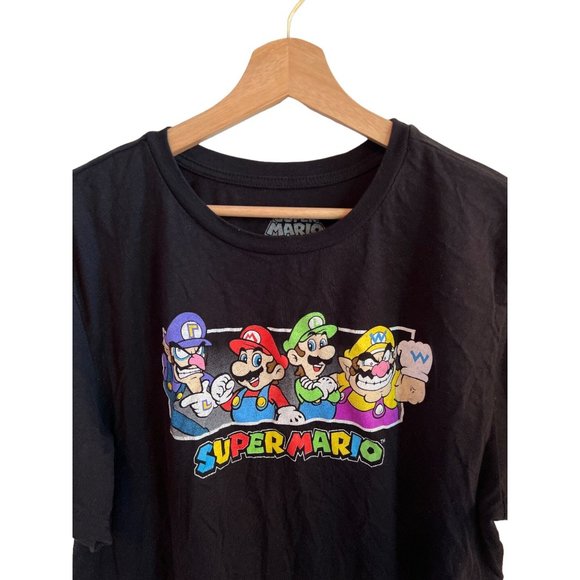 Super Mario Black Short Sleeve Tshirt Graphic Tee Men's Size 3xl Video Game Tee - Picture 2 of 4